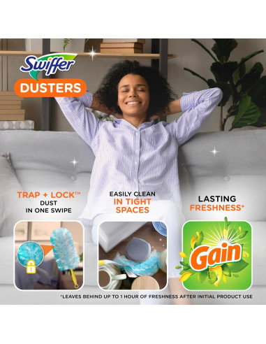 Recarga Swiffer Dusters 18 unidades Aroma Gain para limpieza