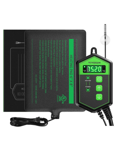 Almohadilla Térmica para Reptiles VIVOSUN 15x20 cm con Termostato