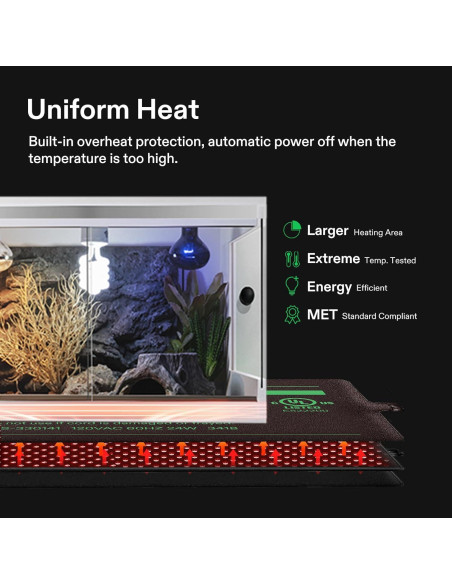 Almohadilla Térmica para Reptiles VIVOSUN 15x20 cm con Termostato