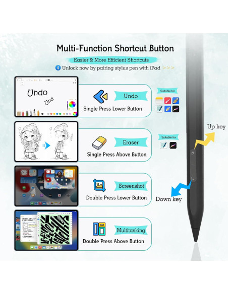 Bolígrafo Estilográfico MYSTILUCK Negro para iPad 2018-2024