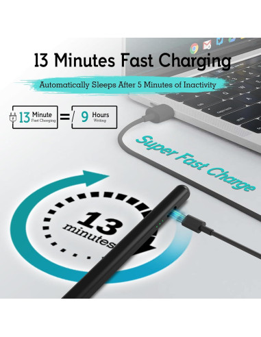 Bolígrafo Estilográfico MYSTILUCK Negro para iPad 2018-2024