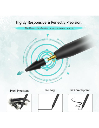 Bolígrafo Estilográfico MYSTILUCK Negro para iPad 2018-2024