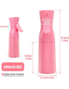 Botella de Spray Continua XSBAIHUO 200ml Rosa Reutilizable 2