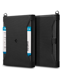 Cubierta de Pasaporte Spigen Life Holder Negro con Bloqueo RFID