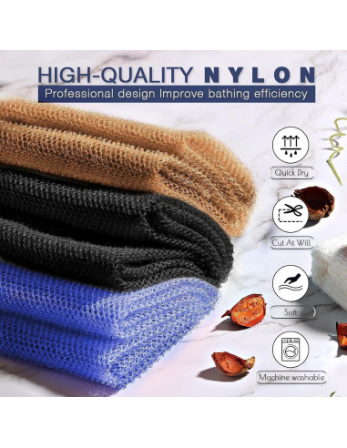 Esponja de Baño Exfoliante UJFQBH 3 Piezas 80 cm Nylon