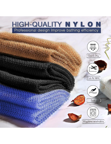Esponja de Baño Exfoliante UJFQBH 3 Piezas 80 cm Nylon