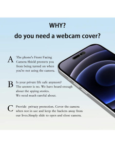 Cubierta de Webcam MakLuen para iPhone 14 Pro/Pro Max - Negro 2