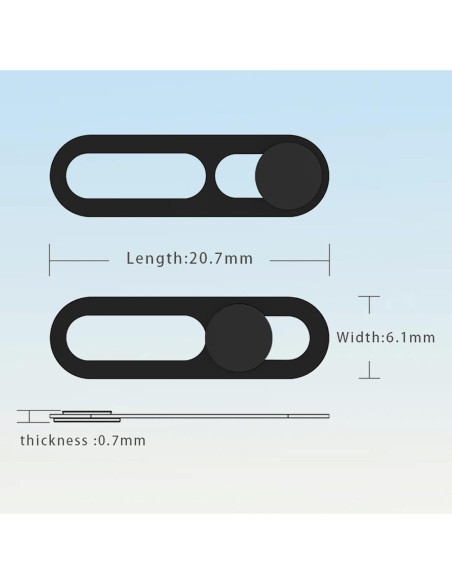 Cubierta de Webcam MakLuen para iPhone 14 Pro/Pro Max - Negro
