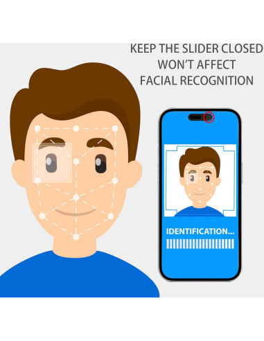 Cubierta de Webcam MakLuen para iPhone 14 Pro/Pro Max - Negro