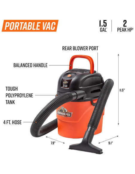 Aspiradora Portátil Húmeda/Seca Armor All AA155 5.68L 2HP