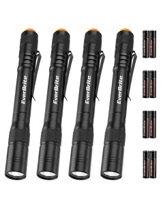 Linterna de Bolígrafo EverBrite 100LM Aluminio Negro - Paquete de 4