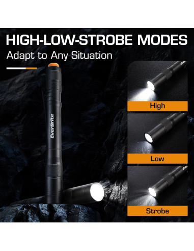 Linterna de Bolígrafo EverBrite 100LM Aluminio Negro - Paquete de 4