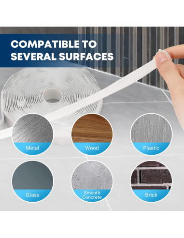 Cinta Selladora Butílica Kohree Blanca 0.32 cm x 1.9 cm x 9.14 m