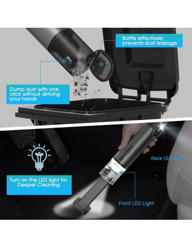 Aspiradora de Coche Inalámbrica VSGO V-EB02-S1E 17000Pa 5 en 1