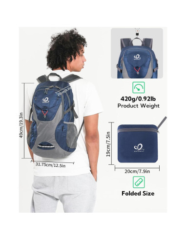 Mochila de senderismo WATERFLY Onj11 30L Plegable Azul