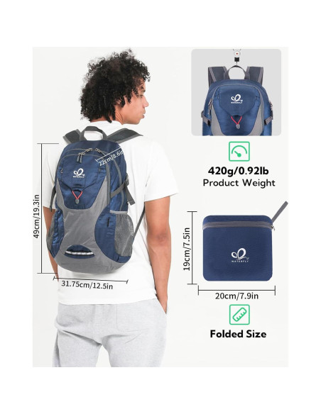 Mochila de senderismo WATERFLY Onj11 30L Plegable Azul
