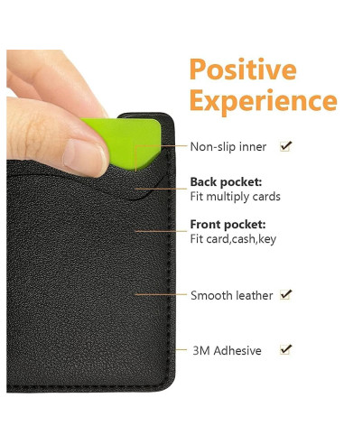 Soporte para Tarjetas de Teléfono Puxnoin - 2 Pack Negro