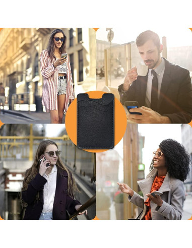 Soporte para Tarjetas de Teléfono Puxnoin - 2 Pack Negro