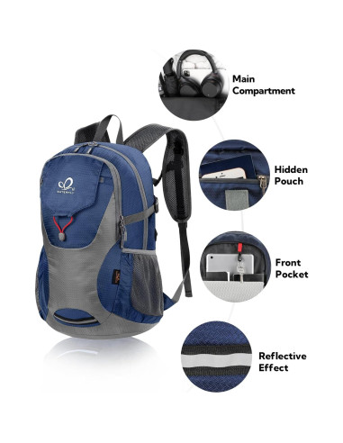 Mochila de senderismo WATERFLY Onj11 30L Plegable Azul