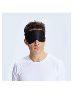 Máscara de Sueño de Seda Natural NMM Global - Unisex, Color Negro