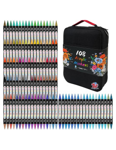 Marcadores de Pintura Acrílica TBC 108 Colores Doble Punta