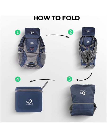 Mochila de senderismo WATERFLY Onj11 30L Plegable Azul