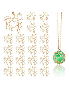 Hicarer 20 Pcs Colgantes de Rama Dorados para Joyería DIY