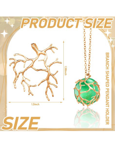 Hicarer 20 Pcs Colgantes de Rama Dorados para Joyería DIY 2