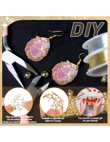 Hicarer 20 Pcs Colgantes de Rama Dorados para Joyería DIY