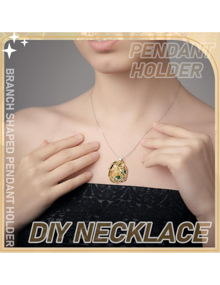 Hicarer 20 Pcs Colgantes de Rama Dorados para Joyería DIY