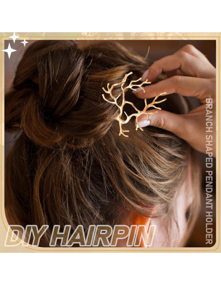 Hicarer 20 Pcs Colgantes de Rama Dorados para Joyería DIY