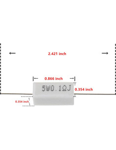 Resistor Cerámico BOJACK 5W 0.1 Ohm - Paquete de 10 Unidades 2