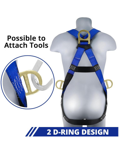 Arnés de Seguridad TRSMIMA Cuerpo Completo 5 Puntos Ajuste