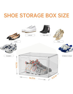 Cajas de Zapatos Transparentes KOKOIN 5PC Apilables Magnéticas 2