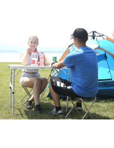Mesa de Camping Plegable REDCAMP 91x61 cm Ajustable 2 Alturas 2