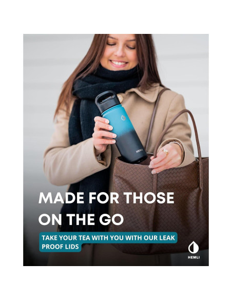 Botella de Té Aislada Hemli 0.5L con Infusor Acero Inoxidable