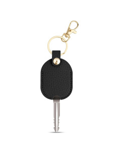 Funda de Llave de Coche de Cuero PU Negra - Protector Universal
