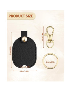 Funda de Llave de Coche de Cuero PU Negra - Protector Universal 2