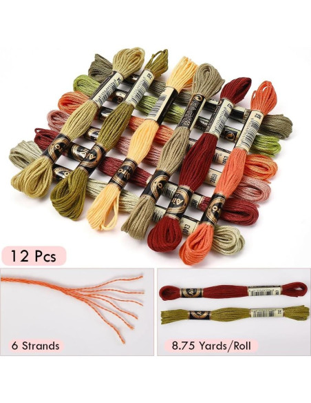 Hilo de Bordado CABODYALS 12 Madejas 105 Yardas Poliester