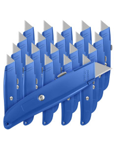 Cuchillos Utilitarios Retráctiles Reginary 20 Pcs Aluminio Azul