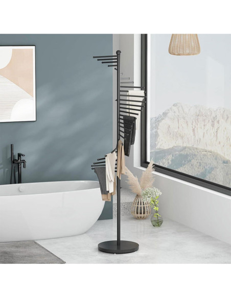 Organizador de Bufandas DYRABREST de Hierro Negro 30 Varillas