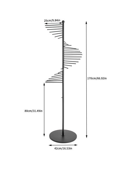 Organizador de Bufandas DYRABREST de Hierro Negro 30 Varillas