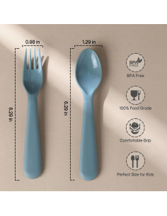 Juego de Utensilios para Niños 12 Piezas POIKSHARK Reutilizables 2