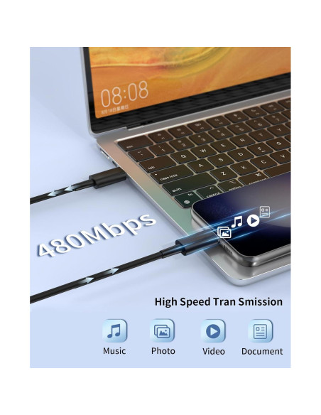 Cargador Rápido USB C Qntry 25W 2Pack con Cable 1.83m