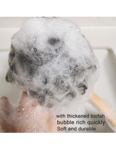 Esponja de Ducha Loofah Arswin con Mango de Madera 38 cm 2