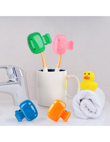 Paquete de 4 Cubiertas de Cabeza para Cepillo de Dientes Hxezoc