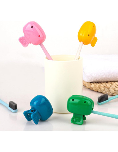 Paquete de 4 Cubiertas de Cabeza para Cepillo de Dientes Hxezoc