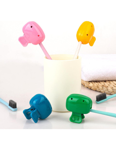 Paquete de 4 Cubiertas de Cabeza para Cepillo de Dientes Hxezoc