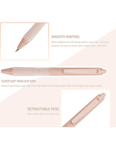 Bolígrafos Retráctiles Linbsunne 1mm Negro Paquete de 12 2