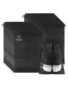 Paquete de 12 Bolsas Grandes para Zapatos COIDEA Negro